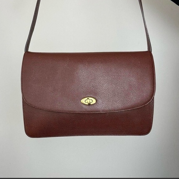 Vintage Coach Madison Royalton Pebbled Leather Maple Brown turn lock ITALY - Picture 2 of 7